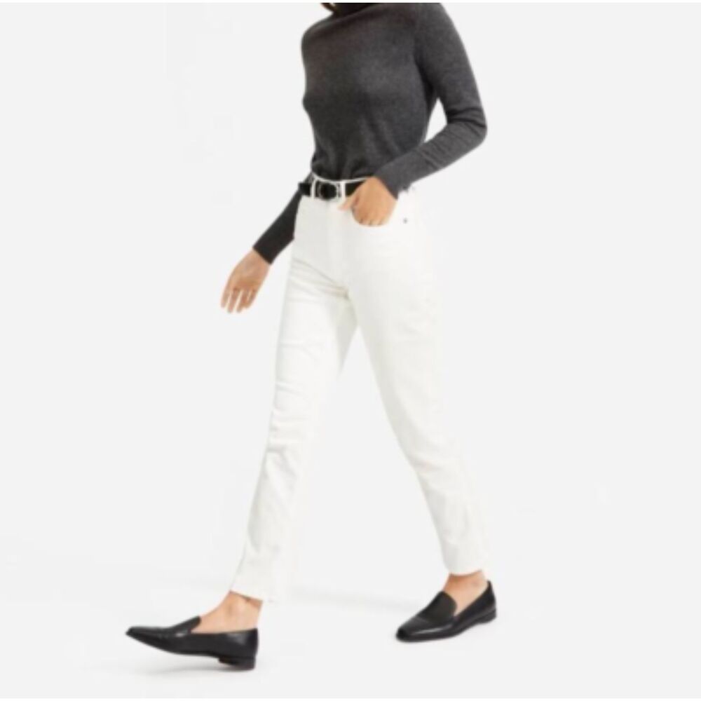 Everlane The Cheeky Jean 29 Crop High Waist White Jean Denim Low Stretch NWD B46